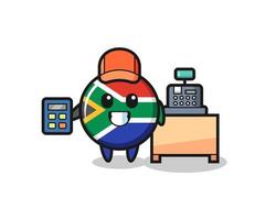 Illustration of south africa character as a cashier vector