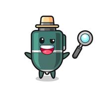 illustration of the ballpoint mascot as a detective who manages to solve a case vector