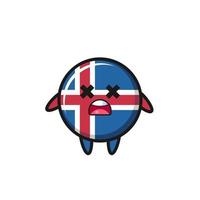 el personaje muerto de la mascota de la bandera de islandia vector