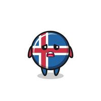 disappointed expression of the iceland flag cartoon vector