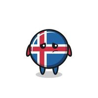 el gesto perezoso del personaje de dibujos animados de la bandera de islandia vector