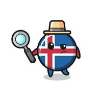 iceland flag detective character is analyzing a case