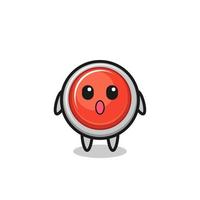 the amazed expression of the emergency panic button cartoon vector