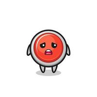 disappointed expression of the emergency panic button cartoon vector