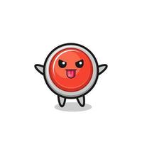 naughty emergency panic button character in mocking pose vector