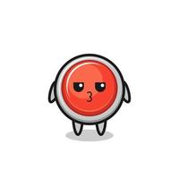 the bored expression of cute emergency panic button characters vector