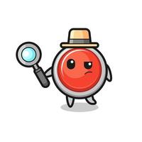 emergency panic button detective character is analyzing a case vector
