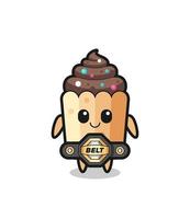 the MMA fighter cupcake mascot with a belt vector