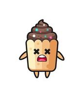 the dead cupcake mascot character vector