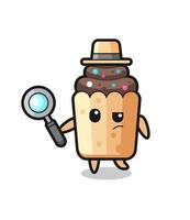 cupcake detective character is analyzing a case vector