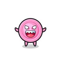 illustration of evil clothing button mascot character vector