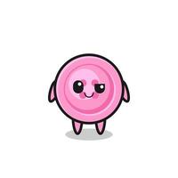 clothing button cartoon with an arrogant expression vector