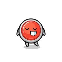 emergency panic button cartoon illustration with a shy expression vector