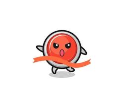 cute emergency panic button illustration is reaching the finish vector