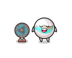 cute marble toy is standing in front of the fan vector