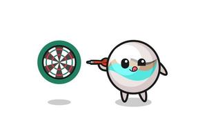 cute marble toy is playing dart vector