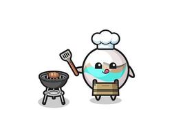 marble toy barbeque chef with a grill vector