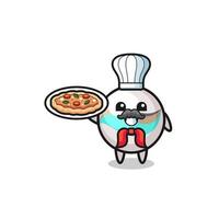 personaje de juguete de mármol como mascota del chef italiano vector