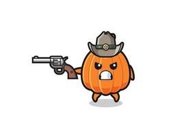 el vaquero de calabaza disparando con un arma vector