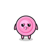 the bored expression of cute clothing button characters vector