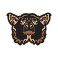 Colored print of a dog's face. Isolated. Vector illustration.