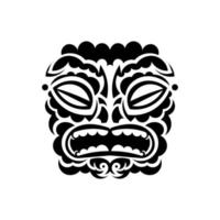 Samoan style mask. Polynesian style tattoo or print. Vector illustration.