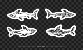 Shark in a simple style print for a t-shirt. Isolated. Vector illustration