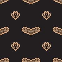 Seamless dark pattern with monograms in the Baroque style. Good for backgrounds, prints, apparel and textiles. Vector illustration.