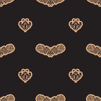 Seamless dark pattern with monograms in the Baroque style. Good for backgrounds, prints, apparel and textiles. Vector illustration.