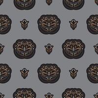 Seamless pattern with lotuses. Expensive and luxurious style. Good for covers, fabrics, postcards and printing. Vector
