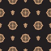 Dark solid color Seamless pattern with lotuses in Simple style. Good for backgrounds and prints. Vector