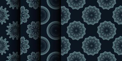 SET Seamless pattern of winter snowflakes. Good for clothing and textiles. Vector