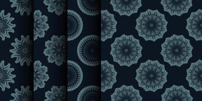 SET Seamless pattern of winter snowflakes. Good for clothing and textiles. Vector