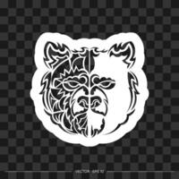 Print bear patterns. Good for sweaters, T-shirts or phone workpieces. Isolated. vector