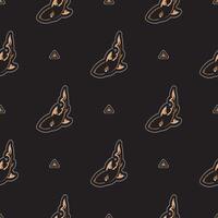 Seamless luxury dark pattern with sharks. Good for menus, postcards, books, wallpaper and fabric. Vector illustration.