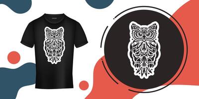 Owl owls from the patterns of Samoa. Outline drawing. Good for prints. Vector