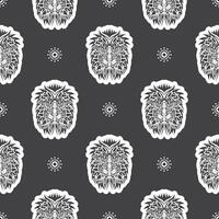 Seamless pattern with a lion's head in a simple style. Good wall wallpaper, fabric, postcards and printing. vector