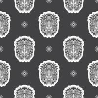 Seamless pattern with a lion's head in a simple style. Good wall wallpaper, fabric, postcards and printing. Vector