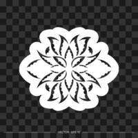 Print Patterned Indian lotus. Samoan style. Isolated. Vector
