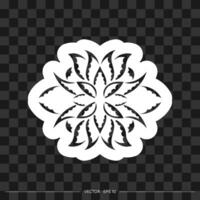 Print Patterned Indian lotus. Samoan style. Isolated. Vector