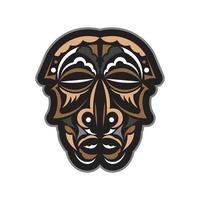 Tiki mask in Hawaiian style. Good for t-shirt prints, cups, phone cases and tattoos. Isolated. Vector