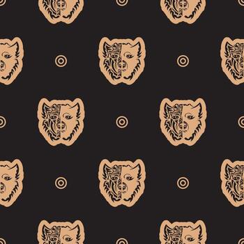 Seamless pattern with a dog's face in simple style. Good for backgrounds, prints, apparel and textiles. illustration. vector