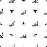 Seamless black and white pattern with sharks. Good for clothing and textiles. Vector