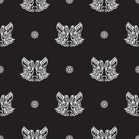 Seamless pattern with the face of a wolf. Good covers, fabrics, postcards and printing. Vector