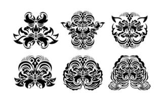 Set of vintage luxury monogram print in baroque style. Vector