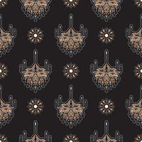 Dark lotus seamless pattern. Good for murals, books, fabrics, postcards and printing. Vector