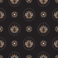 Dark lotus seamless pattern. Good for murals, books, fabrics, postcards and printing. Vector illustration.