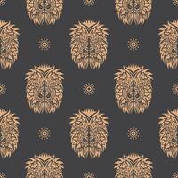 Seamless pattern with a tiger head in a simple style. Good wall wallpaper, fabric, postcards and printing. Vector