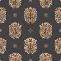 Seamless pattern with a tiger head in a simple style. Good wall wallpaper, fabric, postcards and printing. Vector