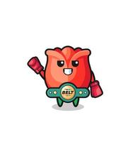 personaje de la mascota del boxeador rosa vector